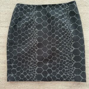 Stylish Gray Honeycomb Pattern Pencil Skirt